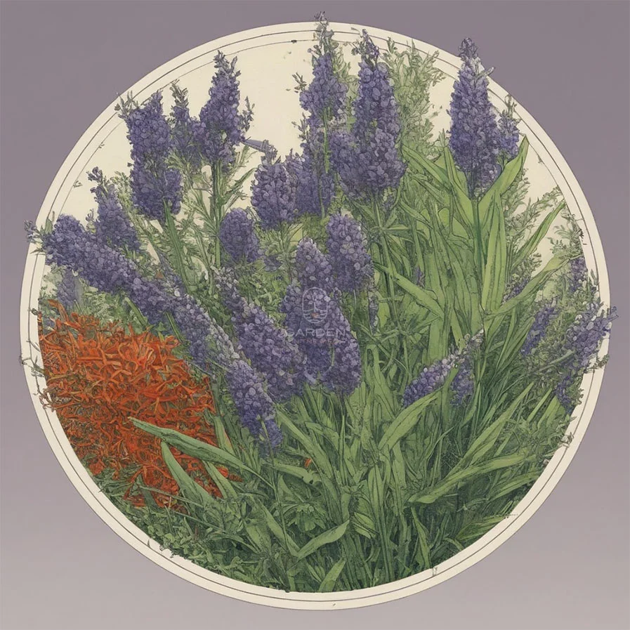 Small lavender round allegory, up close.