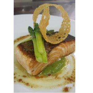 Grilled Salmon with Grated Parmesan Cheese roll