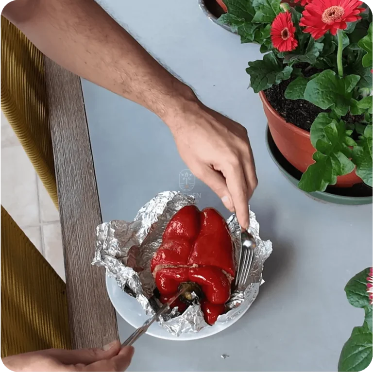 open the tin foil carefully in case the rice is not ready yet