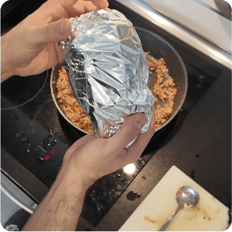 Wrap the peppers in tin foil