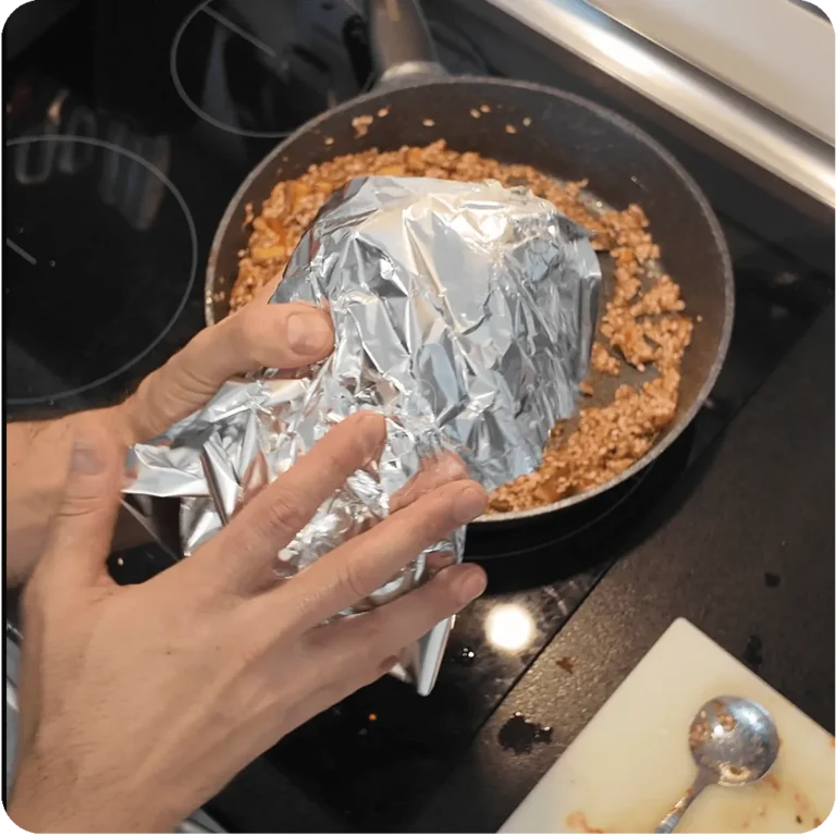 Wrap the peppers in tin foil